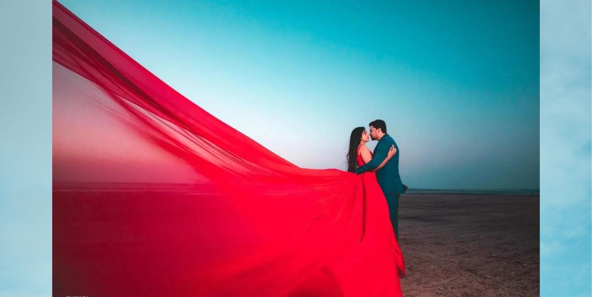 Long Trail Gown for Pre-Wedding Photography in Lucknow – Elevate Your Photoshoot!